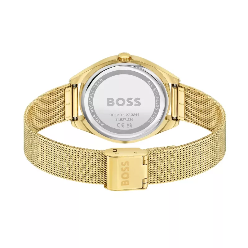 BOSS naisten Purity kvartsikello 1502669 37mm hopea teräs mesh