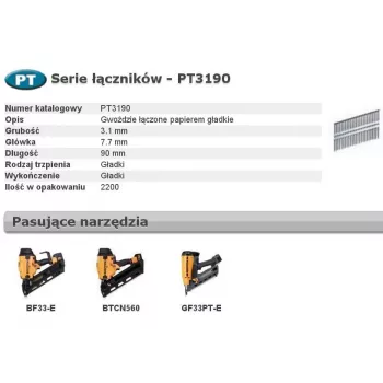 Bostitch PT 33° 90mm 2,2mm runkonaulat, 2200 kpl:n pakkaus