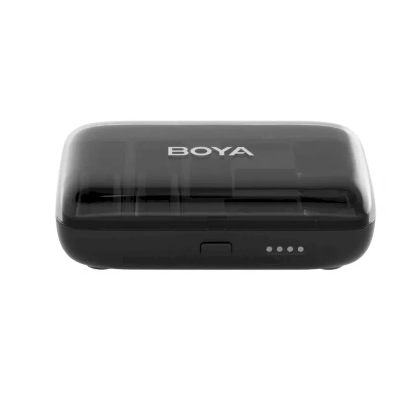 BOYA BOYALINK-TX langaton mikrofonijärjestelmä, 2,4 GHz, 1 vastaanotin ja 2 lähetintä, erittäin pitkä akunkesto, musta