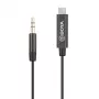 BOYA BY-K2 USB-C 3,5 mm TRRS -äänisovitinkaapeli (20 cm, musta)