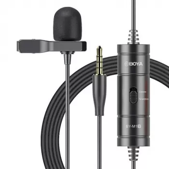 BOYA BY-M1S ympärisuuntaava lavalier-mikrofoni, 3,5 mm liitäntä, musta