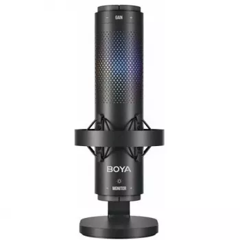 BOYA K9 johdollinen kondensaattorimikrofoni, omnidirektionaalinen, kohinanvaimennus, reaaliaikainen seuranta, USB-A/USB-C, musta