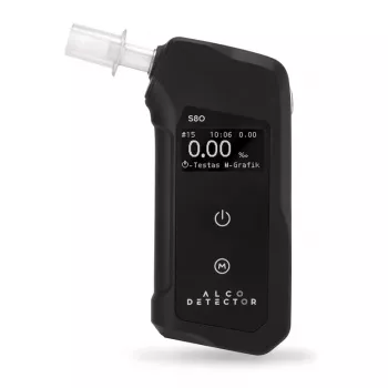 Alkometri Alcodetector S80 - elektrokemiallinen polttokenno, värillinen TFT-näyttö, USB-ladattava