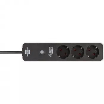 BRENNENSTUHL Connect Ecolor WLAN-jatkopistorasia 3-osainen (valkoinen/musta, 1,5 m kaapeli, ääniohjaus, ajastin, sovellus)