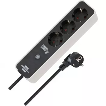 BRENNENSTUHL Connect Ecolor WLAN-jatkopistorasia 3-osainen (valkoinen/musta, 1,5 m kaapeli, ääniohjaus, ajastin, sovellus)