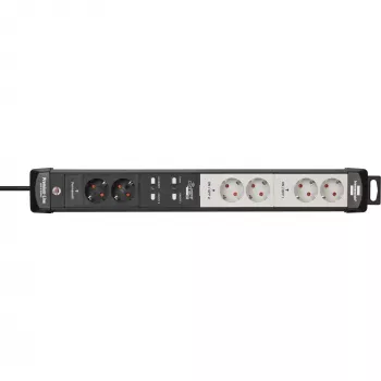 BRENNENSTUHL Connect Premium-Line WLAN-jatkojohto 6-osainen (musta/vaaleanharmaa, 3m, ajastin, ääniohjaus)