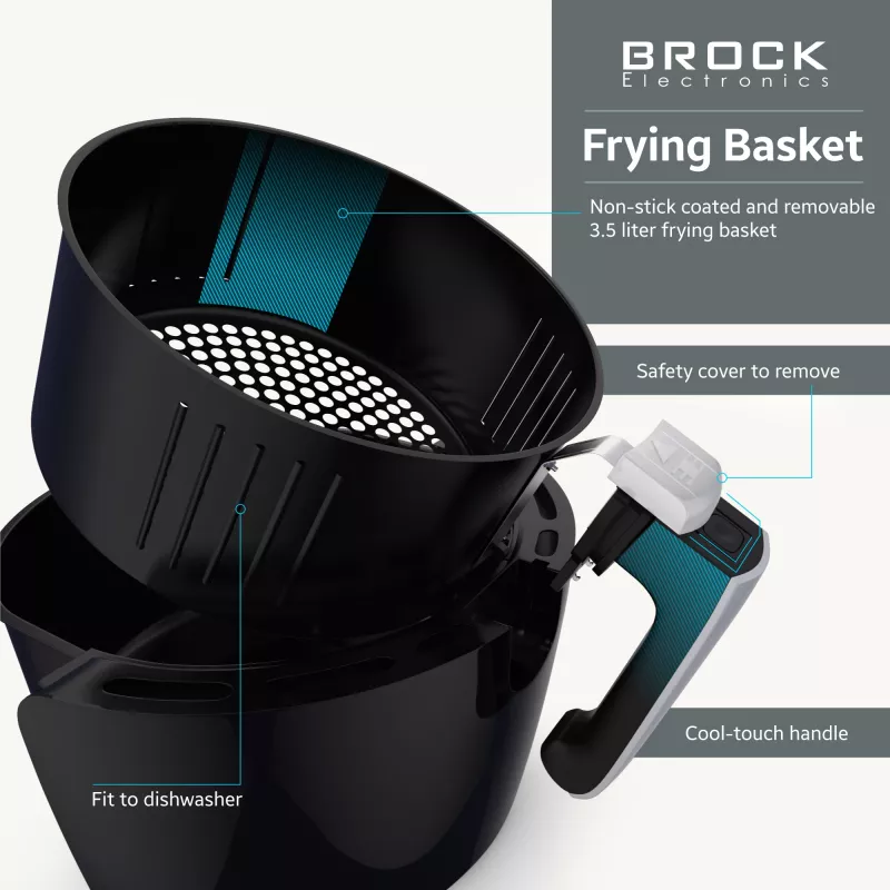 Brock AFD 3502 BK kiertoilmakypsennin 3,5L 1200W musta
