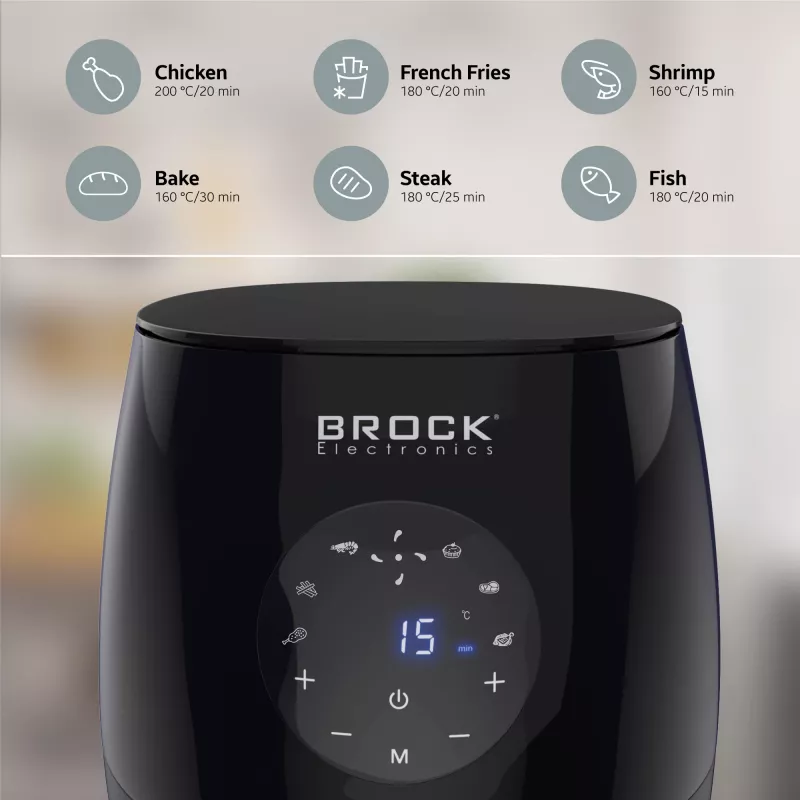 Brock AFD 3502 BK kiertoilmakypsennin 3,5L 1200W musta