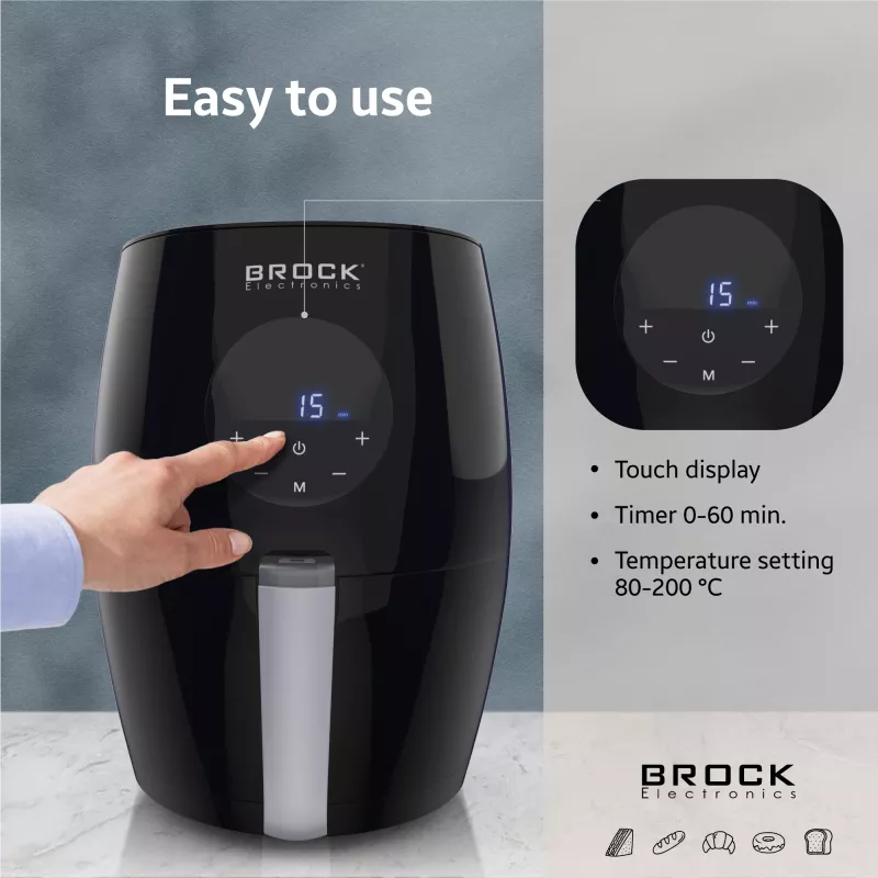 Brock AFD 3502 BK kiertoilmakypsennin 3,5L 1200W musta