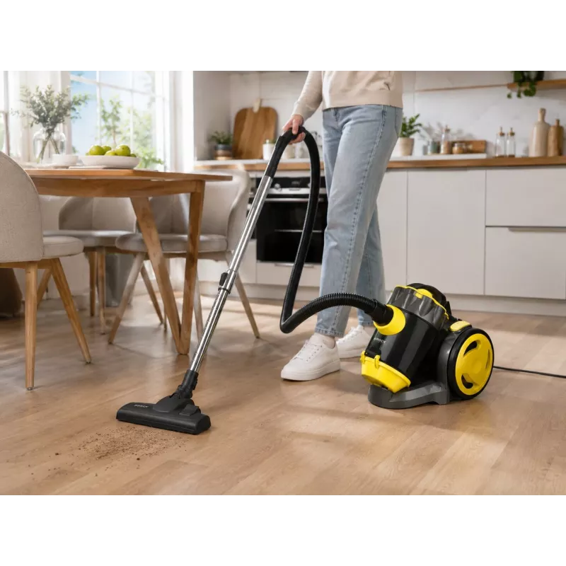 Brock BVC 8056 YT Cyclone pölypussiton pölynimuri 800W musta/keltainen