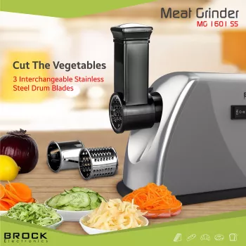 Brock MG 1601 SS lihamylly 1400W, punainen/teräs