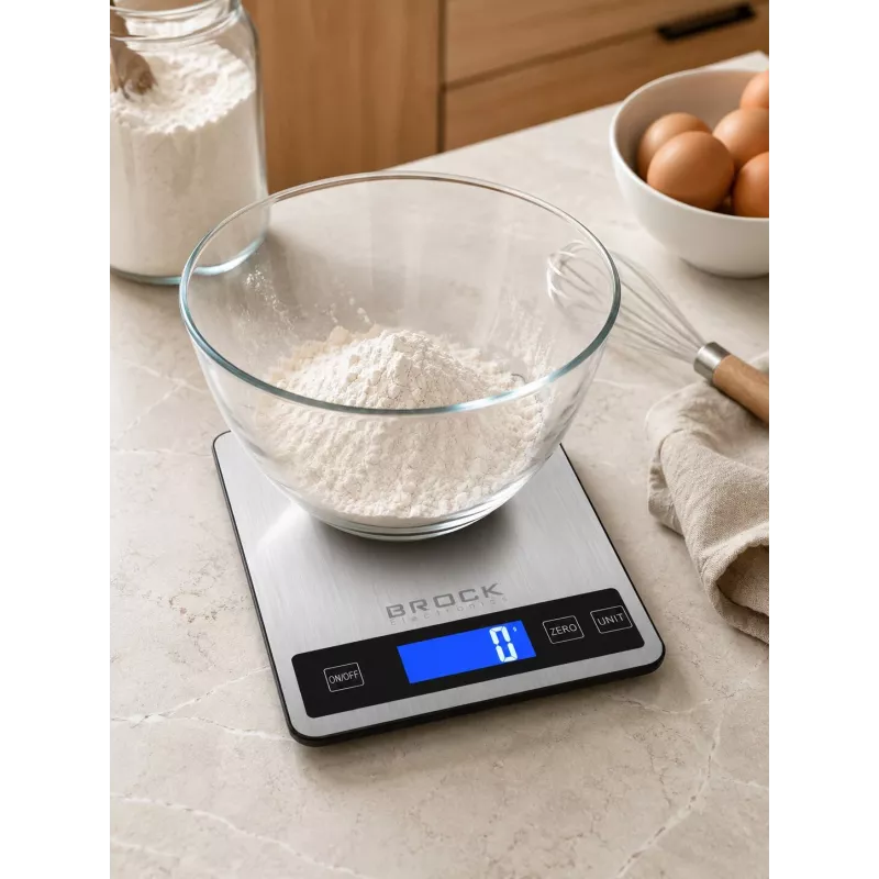 Brock SKS 1008 digitaalinen keittiövaaka suurikokoisena LED-näytöllä