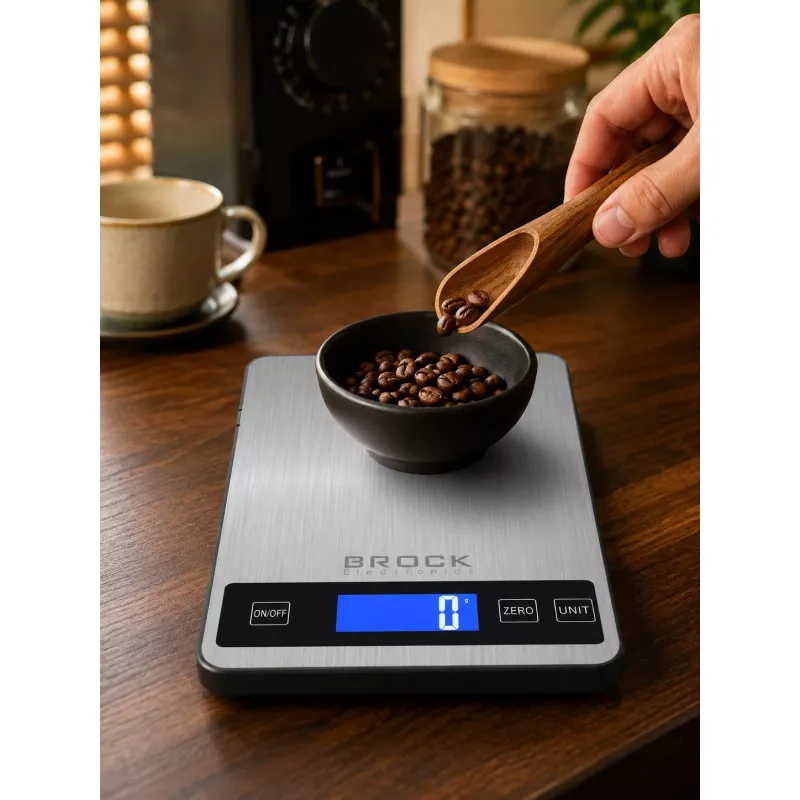 Brock SKS 1008 digitaalinen keittiövaaka suurikokoisena LED-näytöllä
