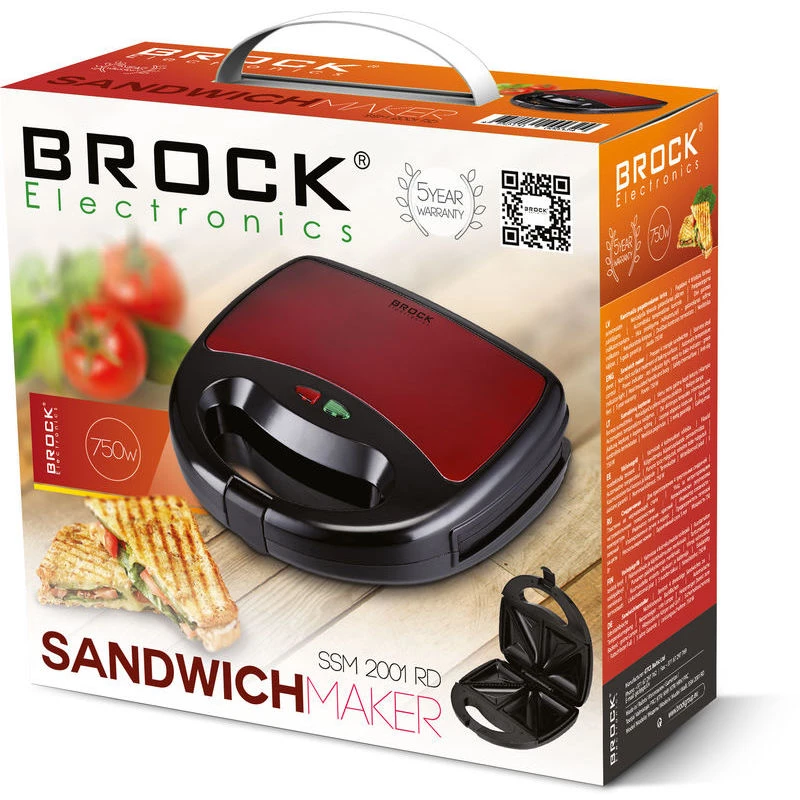 Brock SSM 2001 RD voileipägrilli 750W punainen