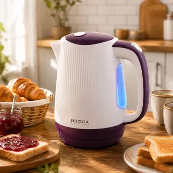 Brock WK 08 PR sähköinen vedenkeitin 1,7L 2000W valkoinen/violetti