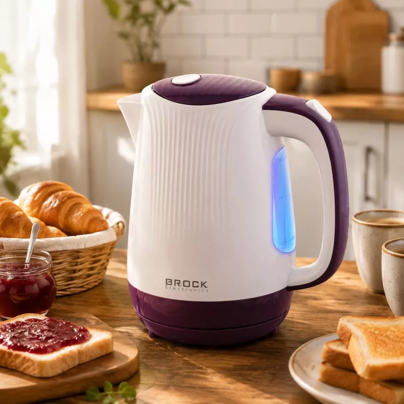 Brock WK 08 PR sähköinen vedenkeitin 1,7L 2000W valkoinen/violetti