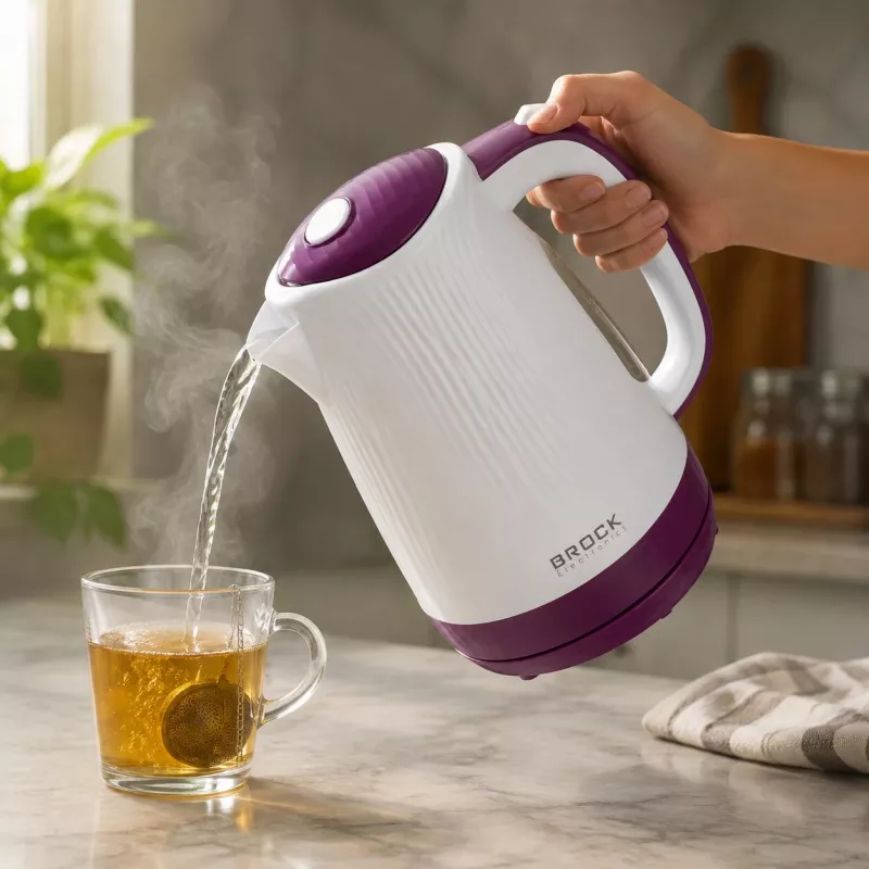 Brock WK 08 PR sähköinen vedenkeitin 1,7L 2000W valkoinen/violetti