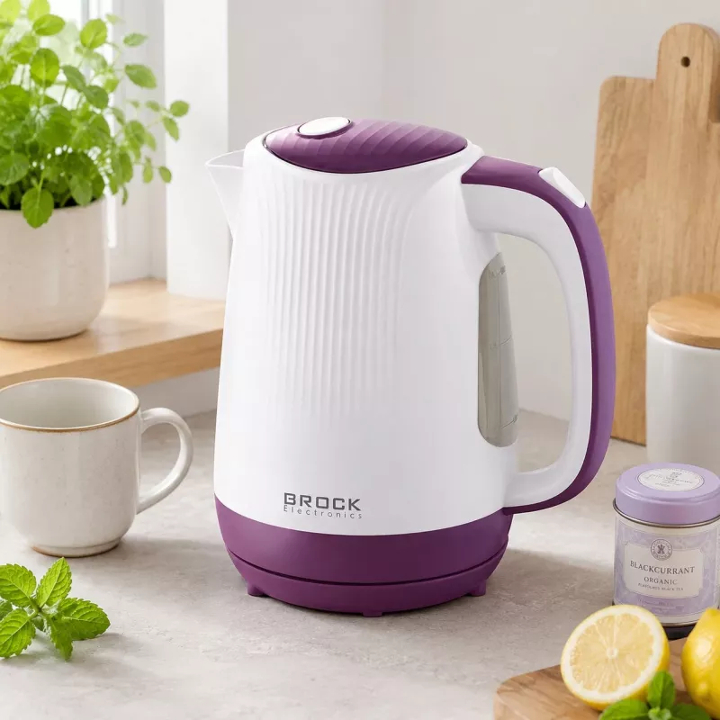 Brock WK 08 PR sähköinen vedenkeitin 1,7L 2000W valkoinen/violetti