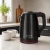 Brock WK 5518 BK sähköinen vedenkeitin 2,0L 1500W musta 360° langattomalla jalustalla