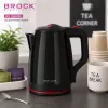 Brock WK 5518 BK sähköinen vedenkeitin 2,0L 1500W musta 360° langattomalla jalustalla