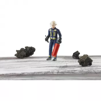 BRUDER bworld palomies tarvikkeineen (sininen/keltainen) toimintafiguuri mittakaava 1:16
