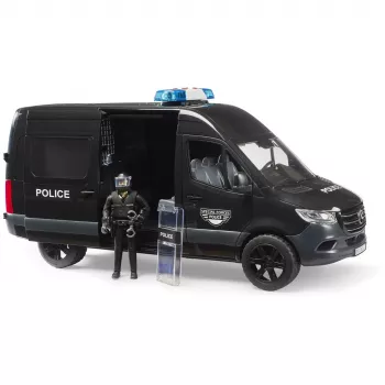 BRUDER bworld MB Sprinter Police Special Forces pakettiauto 1:16 valoilla & äänellä