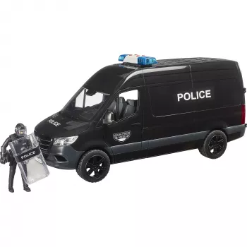 BRUDER bworld MB Sprinter Police Special Forces pakettiauto 1:16 valoilla & äänellä
