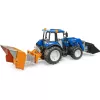 BRUDER New Holland T5.120 traktori etukuormaajalla, kuormalaatikolla ja haarukoilla 1:16