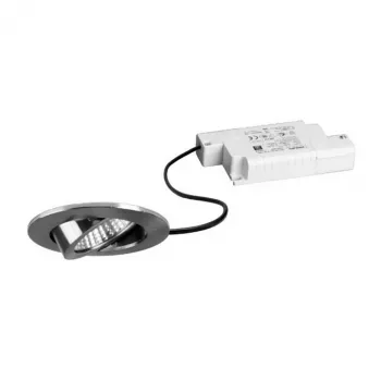 Brumberg 39363153 BB03 pyöreä LED-upotusvalaisinsarja, 6W, 230V, nikkeli, 3000K, vaihekatkaisulla himmennettävä, kääntyvä