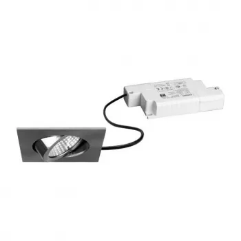 BRUMBERG 39365153 LED-upotusvalaisinsarja BB05 neliö nikkeli matta 6W 230V vaihe- ja katkaisuhimmennettävä 3000K 450lm 38° kääntyvä