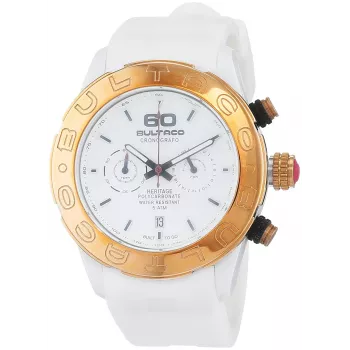 BULTACO H1PW43C-CW1 naisten analoginen kvartsikello 43 mm valkoinen nahkaranneke