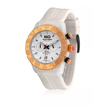 BULTACO H1PW43C-CW1 naisten analoginen kvartsikello 43 mm valkoinen nahkaranneke