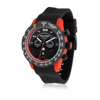 BULTACO MAN H1PO48C-SB2 48 mm kvartsi analoginen kello musta kellotaulu nahkaranneke