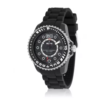 BULTACO WATCH MAN BLPB45A-CB1 (45 mm) kvartsi analoginen ruostumaton teräs silikoni musta