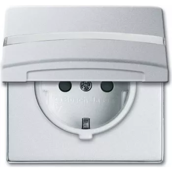 Busch-Jaeger 2064-0-0300 Schuko pistorasiaosa, 2P+E, 16A, 250V, IP44, hopea