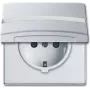 Busch-Jaeger 2064-0-0300 Schuko pistorasiaosa, 2P+E, 16A, 250V, IP44, hopea