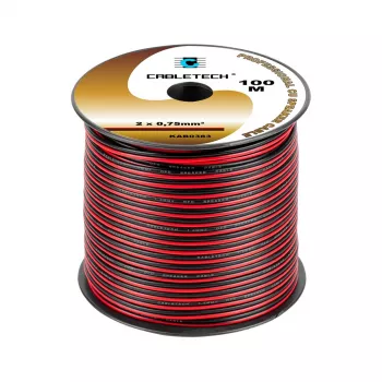 CABLETECH kaiutinkaapeli 0,75mm musta-punainen