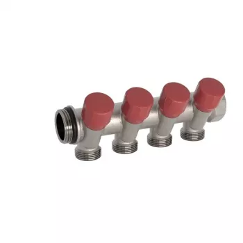 Caleffi 324-sarja 4-tie termostaattinen sekoitusventtiili 1 tuuma x 1/2 tuuma 60 °C DZR-messinki