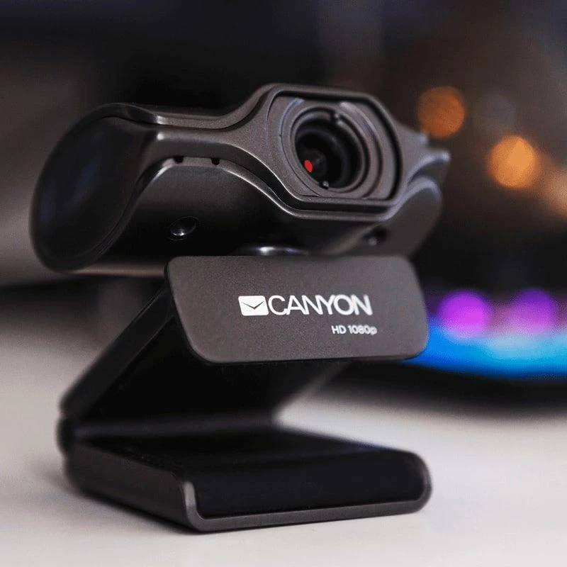 Canyon C6 2K Ultra Full HD 3.2MP verkkokamera USB 2.0:lla, musta