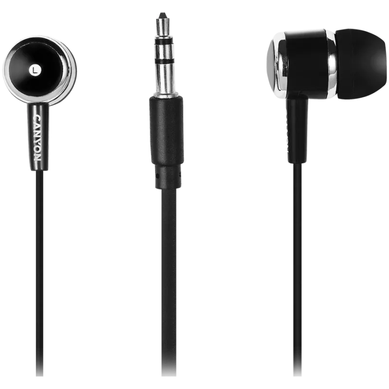 CANYON EPM-01 nappikuulokeheadset mikrofonilla, 1,2 m kaapeli, musta