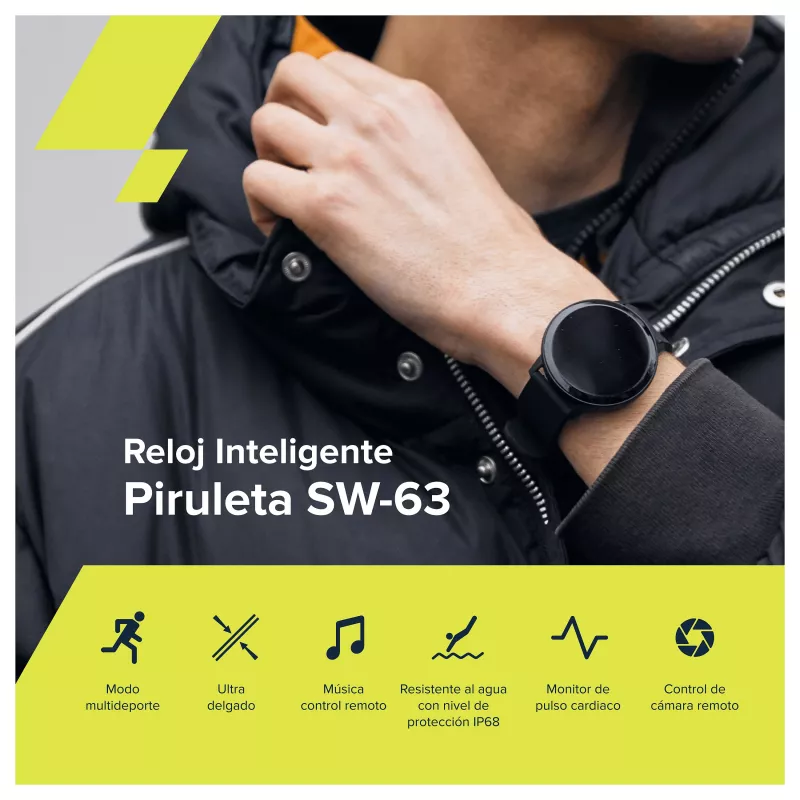 CANYON Lollypop SW-63 älykello, 1,3 tuuman IPS Full Touch -näyttö, pyöreä, IP68, monilaji, BT 5.0