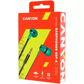 Canyon SEP-4 stereokuulokkeet mikrofonilla, 1,2 m litteä kaapeli