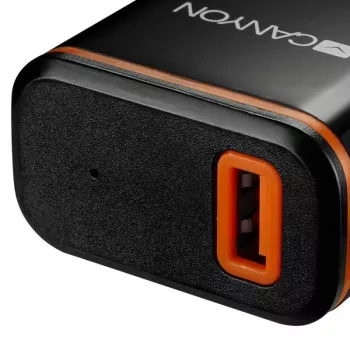 Canyon seinälaturi USB Type-C -kaapelilla, 2.1A, musta