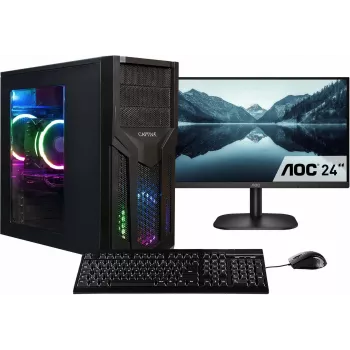 CAPTIVA PC Power Starter R80-027 TFT-paketti, AMD Ryzen 7 5700G, 32GB DDR4, 1TB SSD, DVD-RW, MSI, Wi-Fi, Windows 11 Home