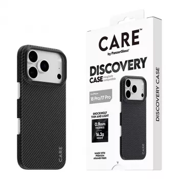 CARE by PanzerGlass Discovery suojakuori MagSafe-yhteensopiva iPhone 17 Pro -puhelimelle – läpinäkyvä