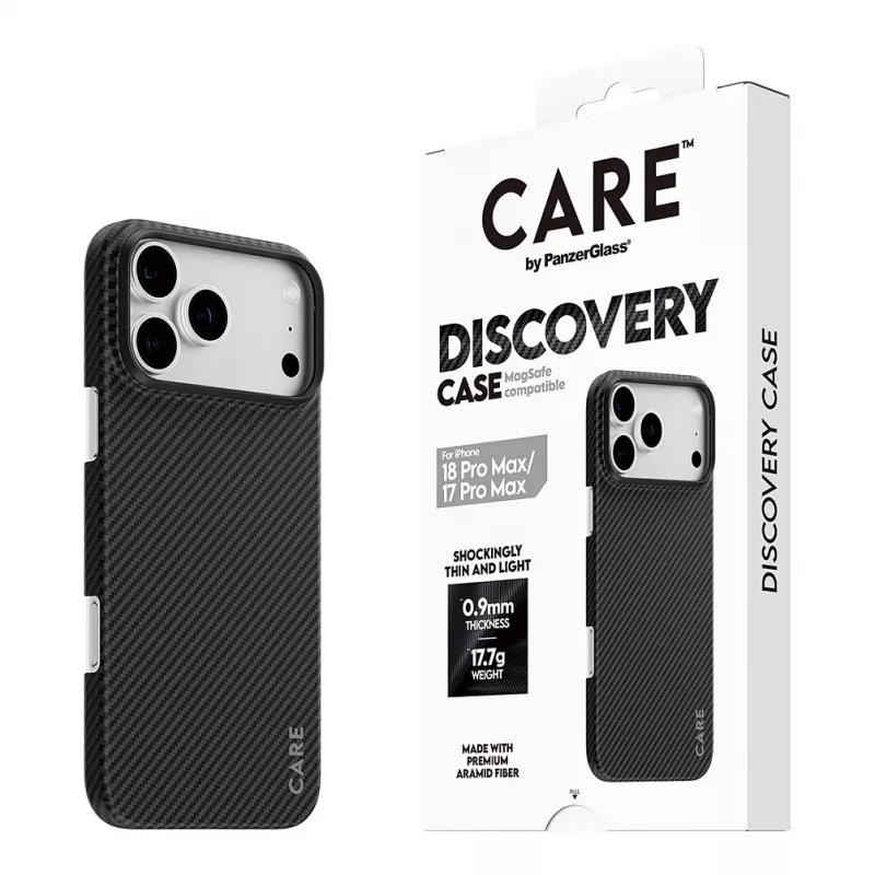 CARE by PanzerGlass Discovery -kotelo MagSafe-yhteensopiva iPhone 17 Pro Maxille - läpinäkyvä