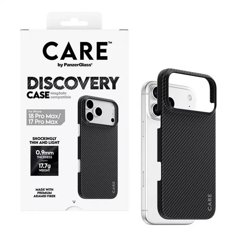 CARE by PanzerGlass Discovery -kotelo MagSafe-yhteensopiva iPhone 17 Pro Maxille - läpinäkyvä