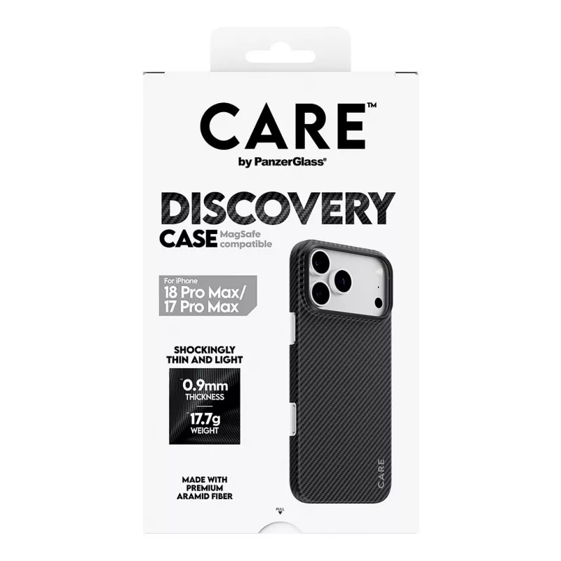 CARE by PanzerGlass Discovery -kotelo MagSafe-yhteensopiva iPhone 17 Pro Maxille - läpinäkyvä