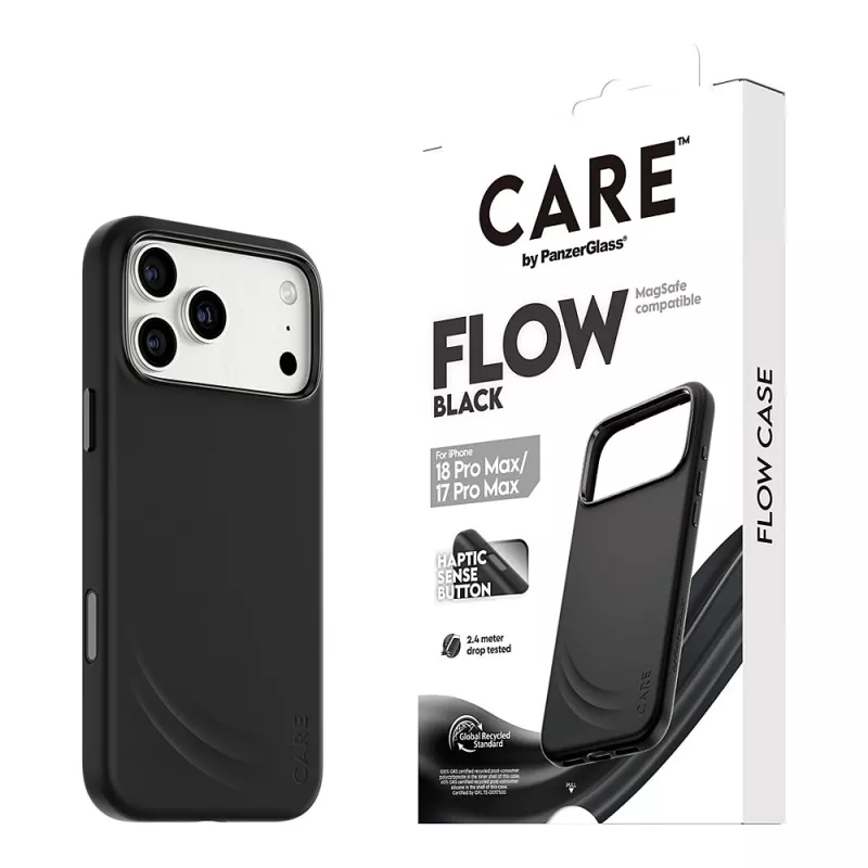 CARE by PanzerGlass Flow Case iPhone 17 Pro Maxille musta MagSafe (CR81975)