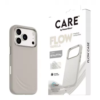 CARE by PanzerGlass Flow Case Vanilla MagSafe-yhteensopiva iPhone 17 Pro -puhelimeen